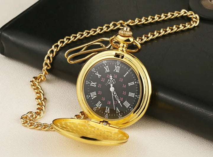 Fashion 37CM Fob Chain Smooth Steel Quartz Pocket Watch Vintage Roman Nmber Dial Pendant Fob Watch Gifts Clock