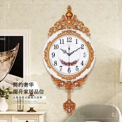 Large Luxury Gold Wall Clock Living Room Silent Creative Swing Wall watches Bedroom Quartz Clocks Wall Home Decor