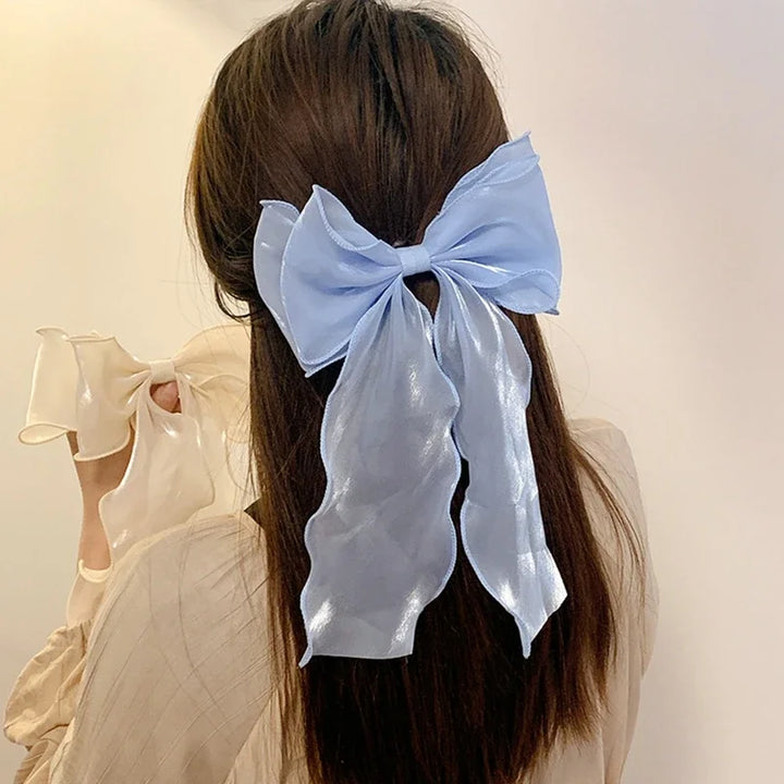 Cute Sweet Chiffon & Satin Bow Hair Clips