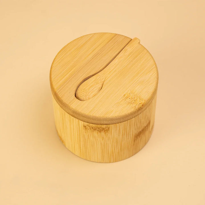 Natural Bamboo! Elegant Spice Storage with Magnetic Lid