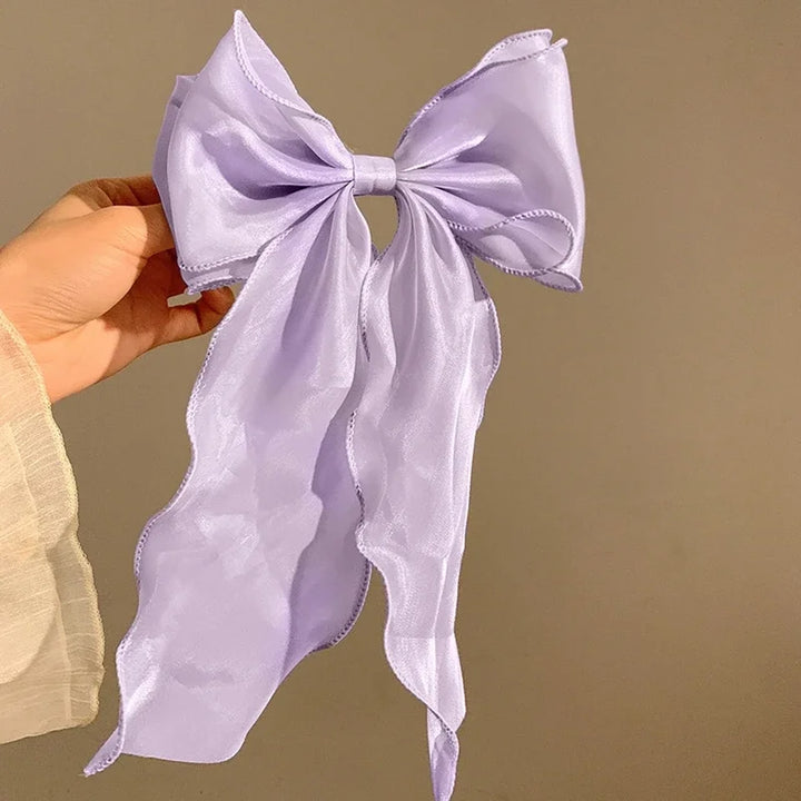 Cute Sweet Chiffon & Satin Bow Hair Clips