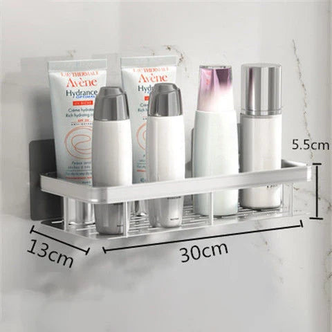 Punch-free Wall Mounted Bathroom Storage Organizer Shelf Shampoo Makeup Storage Rack For Kitchen Bathroom Accessories