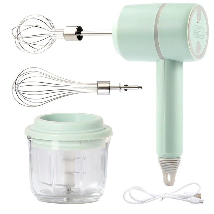 Portable 4-in-1 Electric Hand Mixer – Blender, Milk Frother, Egg Beater & Dough Kneader