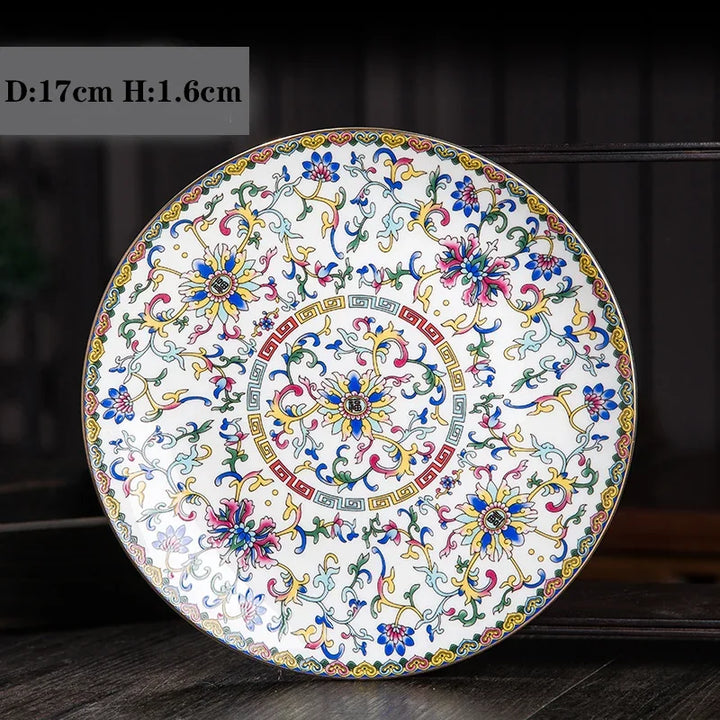 Creative Gold Stroke Ceramic Dinner Plate Dinner Steak Dishes Hotel Tableware Serving Tray Enamel Decorative Porcelain Plates