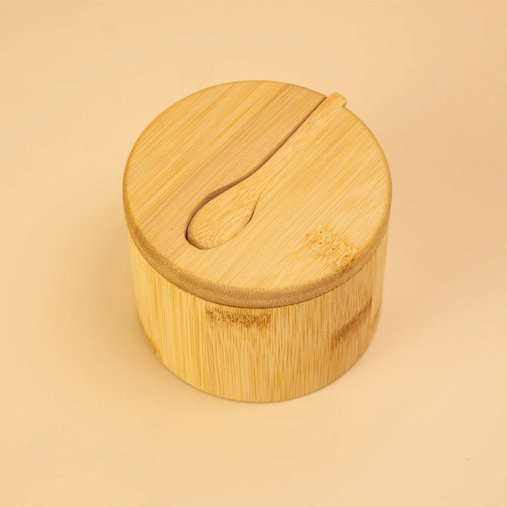 Natural Bamboo Salt & Pepper Set – Elegant Spice Storage with Magnetic Lid