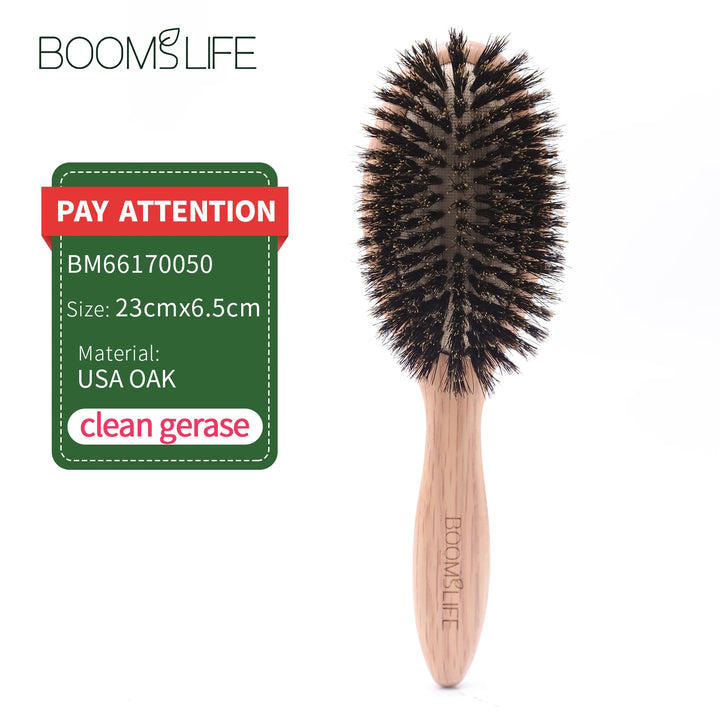 BOOMSLIFE Boar Bristle Hair Brush Women Combs for Hair Wood HairBrush Detangle Straightener Brush Hair Comb Barber Accessories