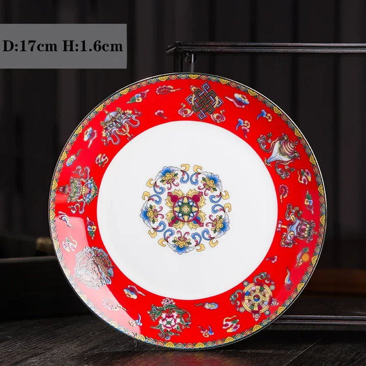 Creative Gold Stroke Ceramic Dinner Plate Dinner Steak Dishes Hotel Tableware Serving Tray Enamel Decorative Porcelain Plates