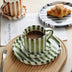 Elegant Striped Ceramic Coffee Cup 280ml Porcelain Teacup for Home, Office & Café