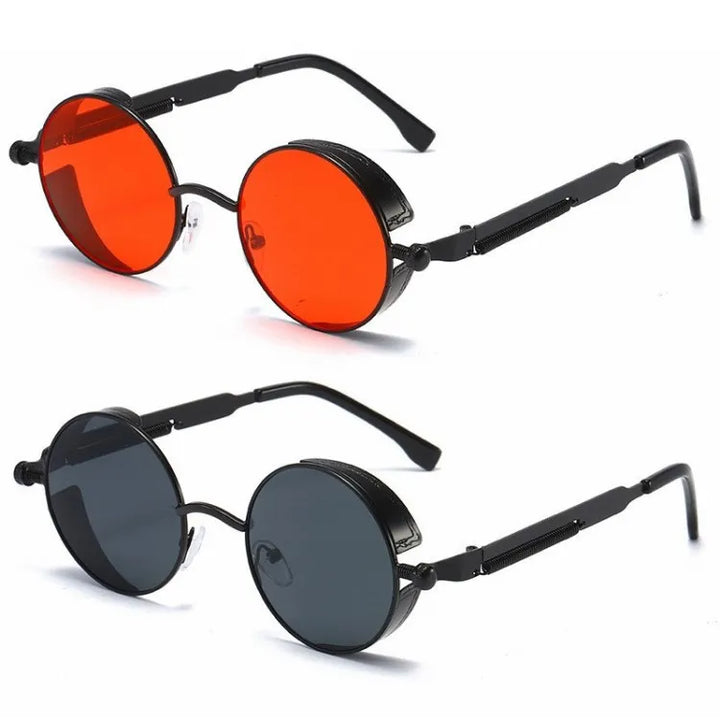 Metal Steampunk Sunglasses Men Women Fashion Round Glasses Brand Designer Vintage Sun Glasses High Quality Oculos de sol 2021