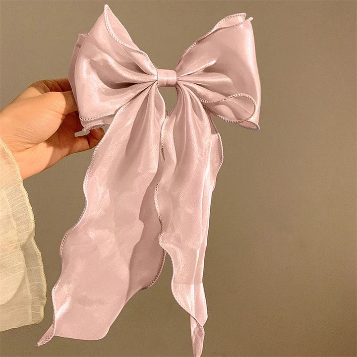 Cute Sweet Chiffon & Satin Bow Hair Clips