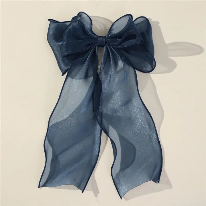 Cute Sweet Chiffon & Satin Bow Hair Clips