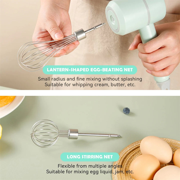 Portable 4-in-1 Electric Hand Mixer – Blender, Milk Frother, Egg Beater & Dough Kneader