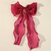 Sweet Chiffon Bow Hair Clips Girls Blue Shining Satin Bowknot Hair Clips Ribbon Bow Barrette Hairpin Grip Ponytail Clip Headwear