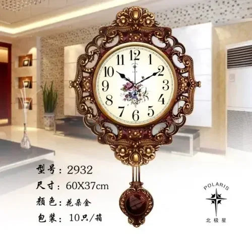 Large Luxury Gold Wall Clock Living Room Silent Creative Swing Wall watches Bedroom Quartz Clocks Wall Home Decor