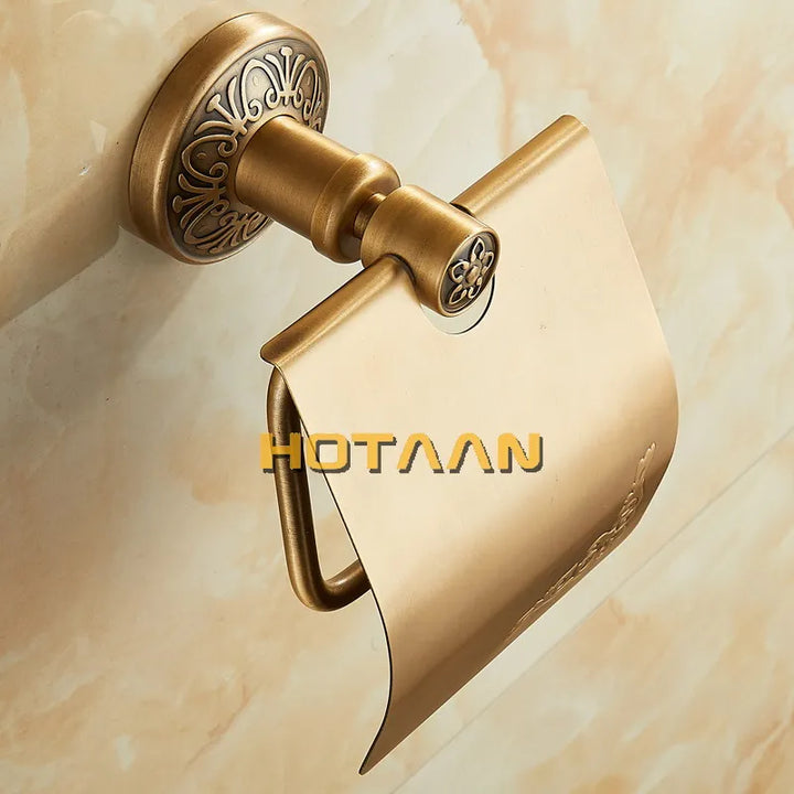 .,Solid AluminiumToilet Paper Holder Antique Brass Color Tissue Roll Paper Box Classic Bathroom Accessories YT-14292