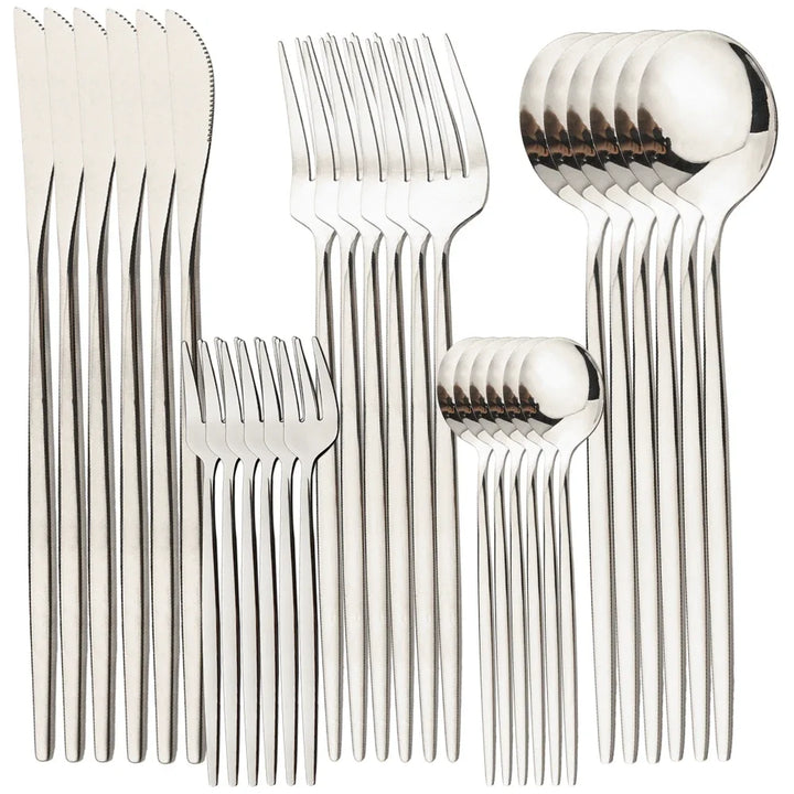 30-Piece Elegant Stainless Steel Set